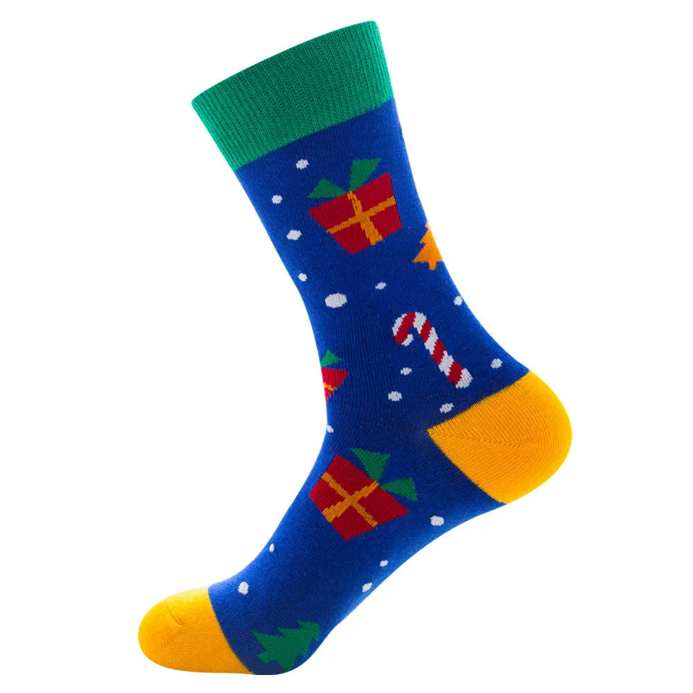 Men's Socks Santa Claus Moose Men's Mid-tube Socks Tide Cotton Socks - Bellarte Enchanté Men's Socks Santa Claus Moose Men's Mid-tube Socks Tide Cotton Socks